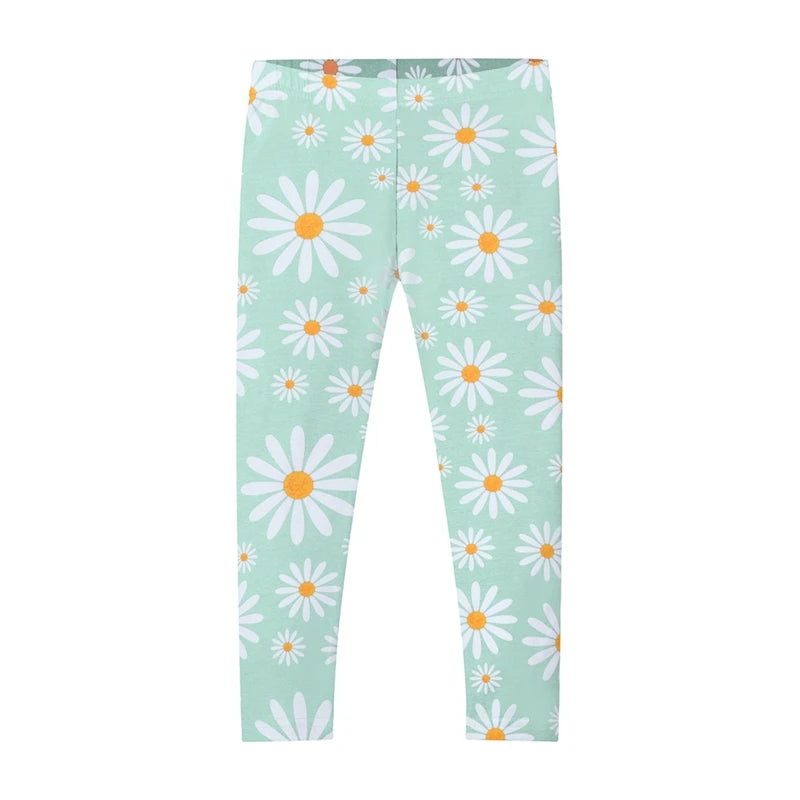 Kids Girls Cartoon Pattern Casual Leggings For 2-8 Years childrensterritory