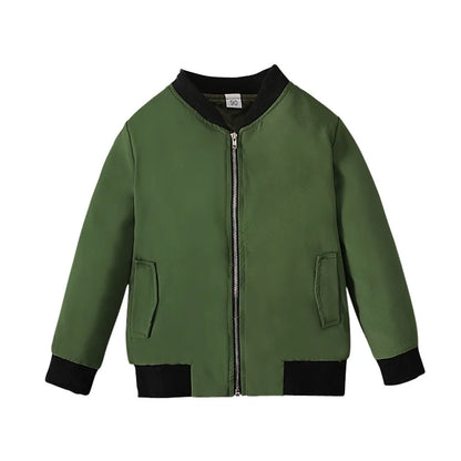 Kids Girls Boys Windproof Warm Jacket With Pockets