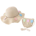 Kid Girl Colorful Anti-Dust Straw Hat with Bag Set  childrensterritory