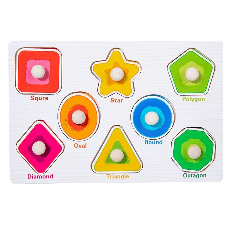 Kids Shape Matching Wooden Puzzle Educational Toys childrensterritory