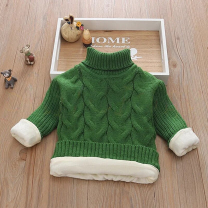 Kids Boy Girl Thick Knitted Turtleneck Sweaters childrensterritory