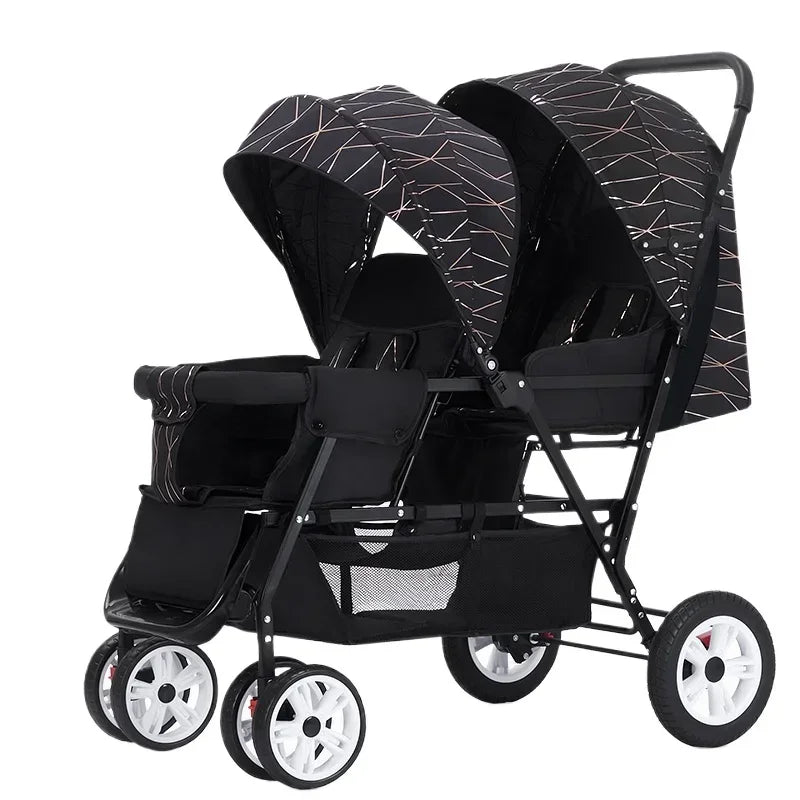 Lightweight Front &amp; Back Seats Baby Pushchair