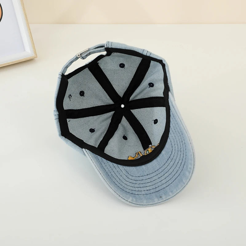Little Boys Grls Bulldozer Embroidered Cotton Baseball Caps childrensterritory