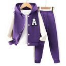 2pcs Hooded Contrasting Kids Fall Tracksuit Set childrensterritory
