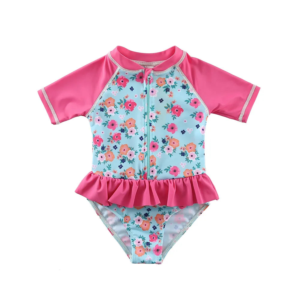 Toddler/Baby Girl Ruffle Printed One Piece Swimsuits