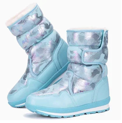 Kids Girls Non Slip Warm Waterproof Long Snow Boots