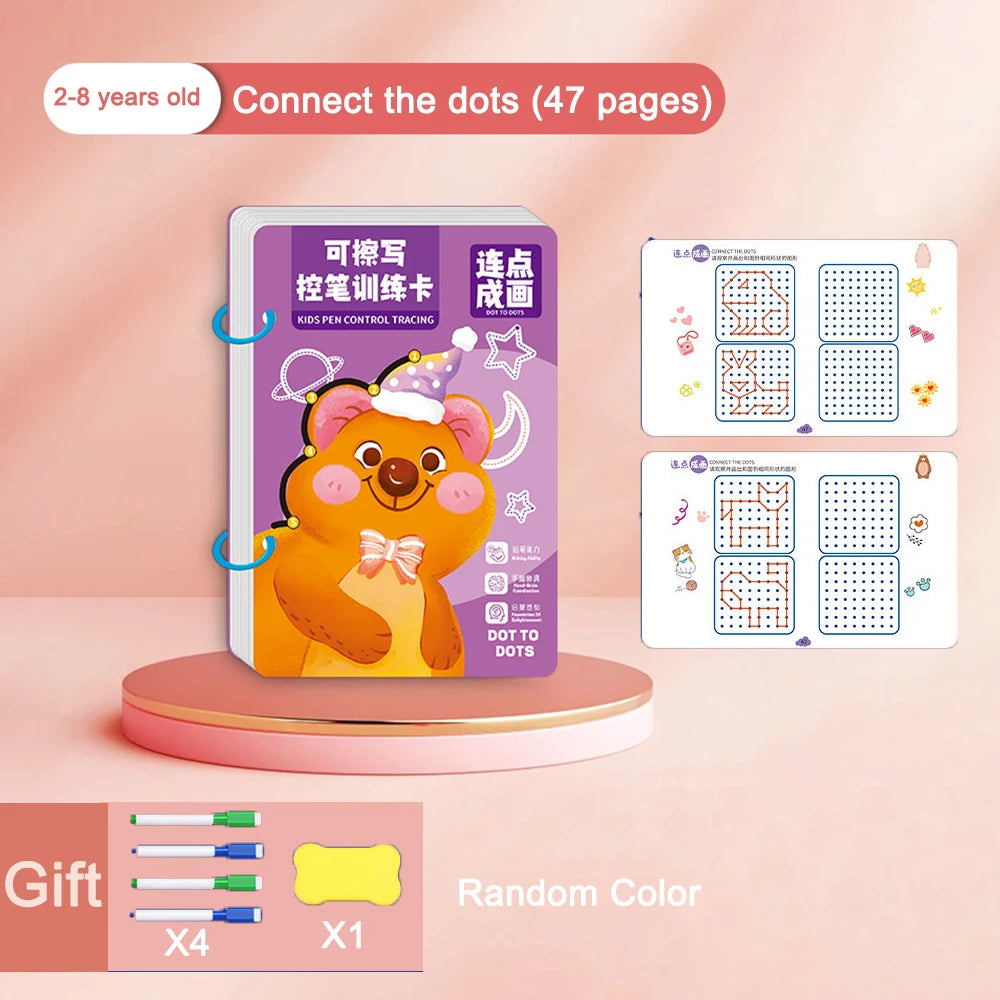 Reusable Magical Tracing Education/Training Book for Toddlers childrensterritory