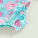 Baby Girl Ruffle Trim Floral Print Beachwear/Bodysuit childrensterritory