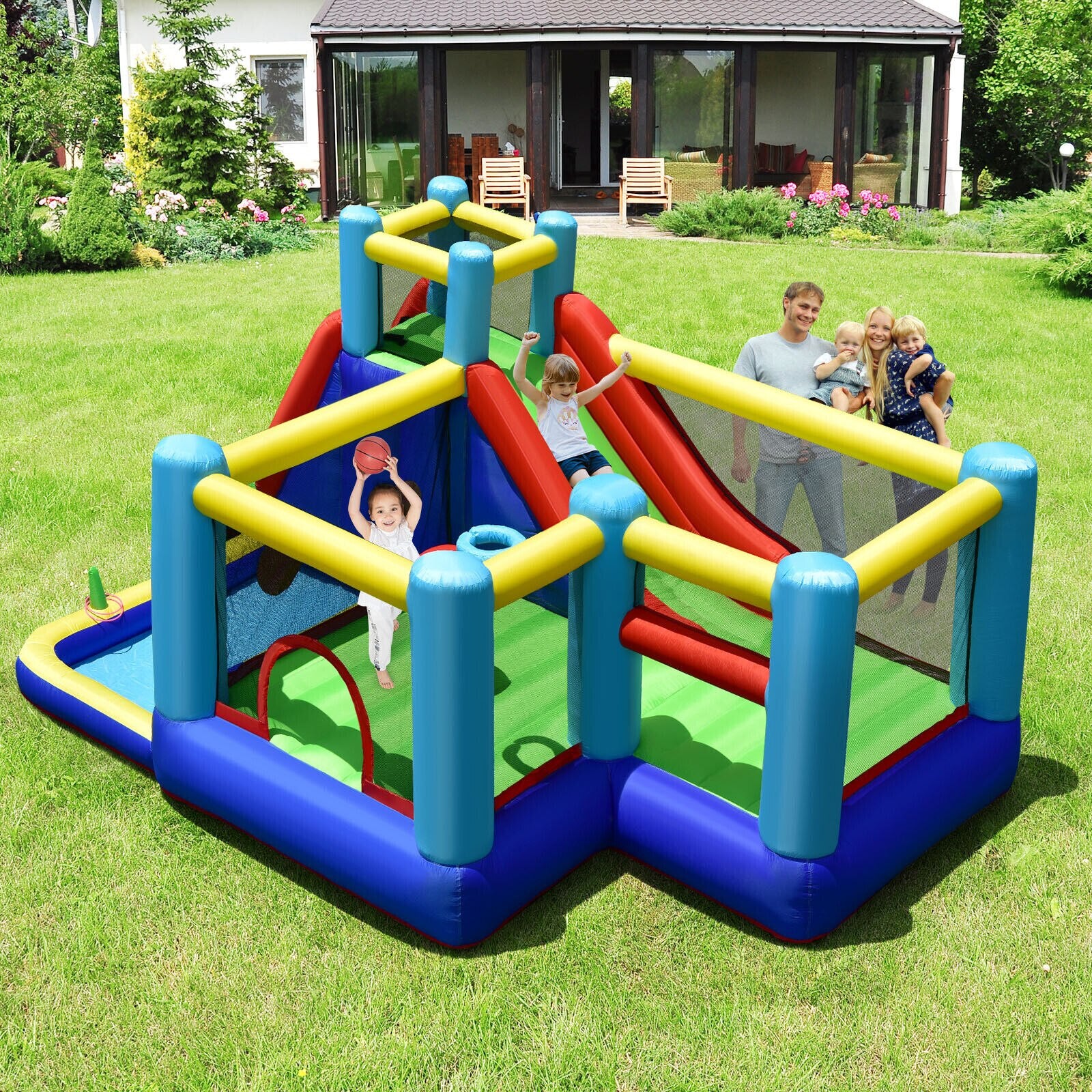 8-in-1 Kids Gaint Inflatable Bouncer W/ Slide (Without Blower) childrensterritory