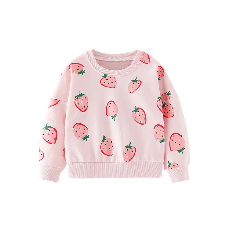 Full-Sleeve Cartoon Print Sweatshirts For Girls