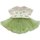 Three-Dimensional Floral Print Summer Clothes Set for Little Girls childrensterritory