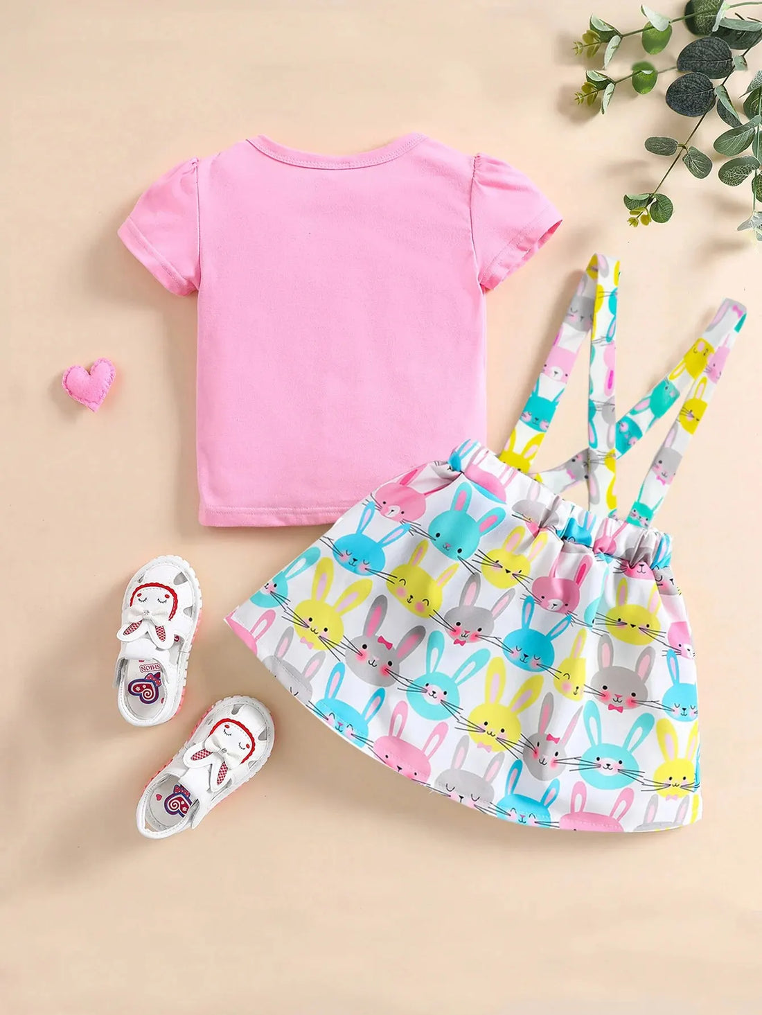 "Happy Easter" Print Little Girls Summer T-shirt &amp; Skirt Set childrensterritory