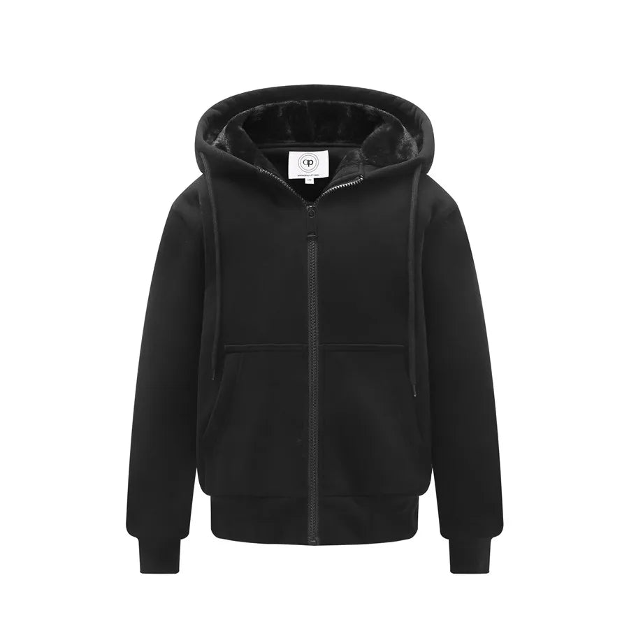 Two Layer Thick Warm Fur Winter Hoodie for Teen Boys childrensterritory