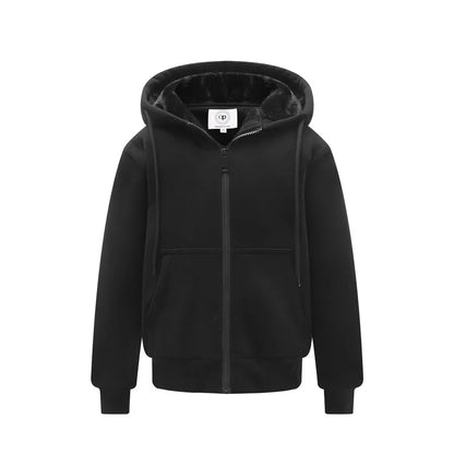 Two Layer Thick Warm Fur Winter Hoodie for Teen Boys childrensterritory