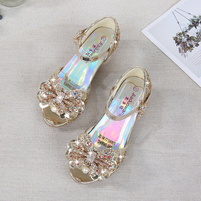 Kids Girls Shiny Bowtie Princess Sandals Wedding Shoes childrensterritory