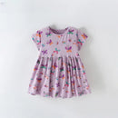 Kids Girls Cartoon Print Cotton Summer A-LINE Dresses