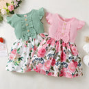 Little Girls Sleeveless Floral Princess Dress for Summer childrensterritory