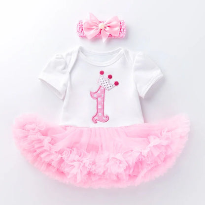 Newborn Girls White Bodysuit with Pettiskirt Tutu Outfits