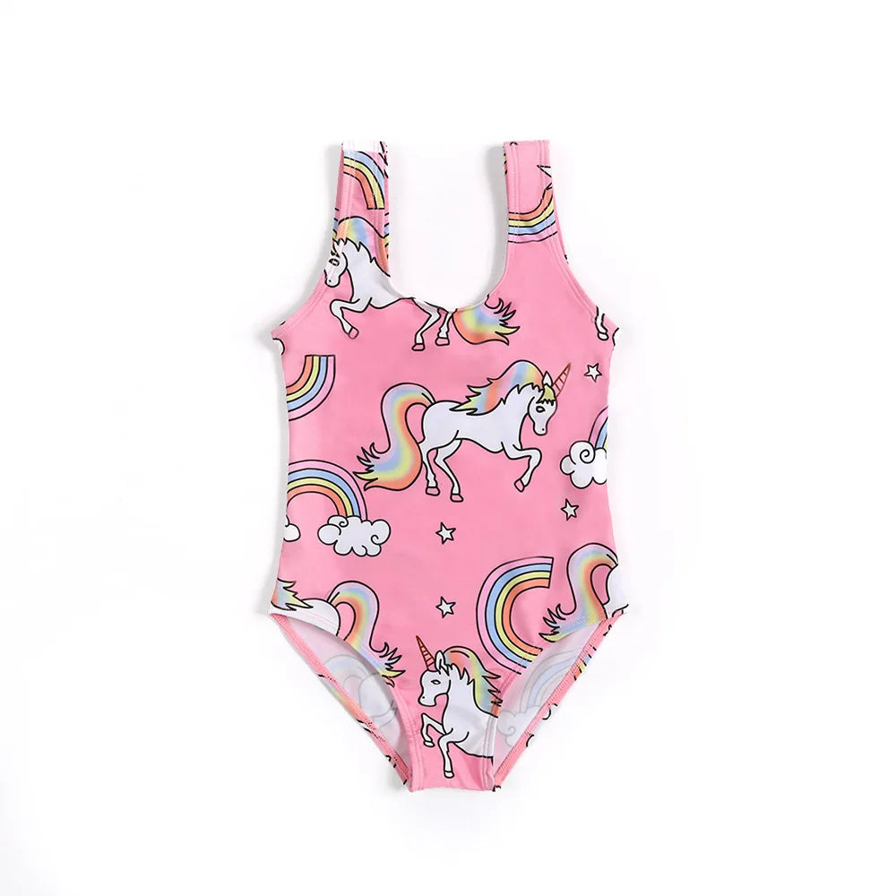 Little Girls Printed One-Piece Summer Swimsuit