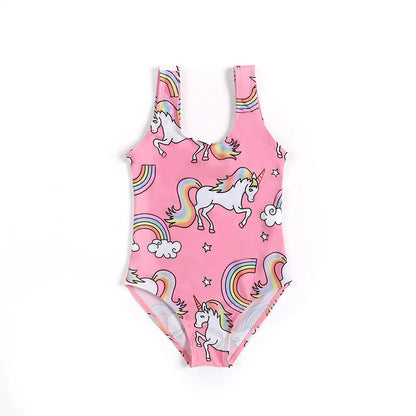 Little Girls Printed One-Piece Summer Swimsuit