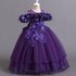 Flower Lace Design Short Sleeve Dress For Girls childrensterritory