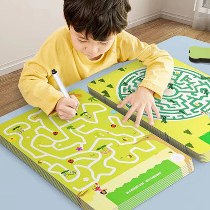 Reusable Concentration Maze Training Book for Kids childrensterritory
