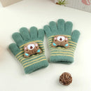 Kids Cartoon Design Furry Coral Fleece Short Gloves Mittens childrensterritory