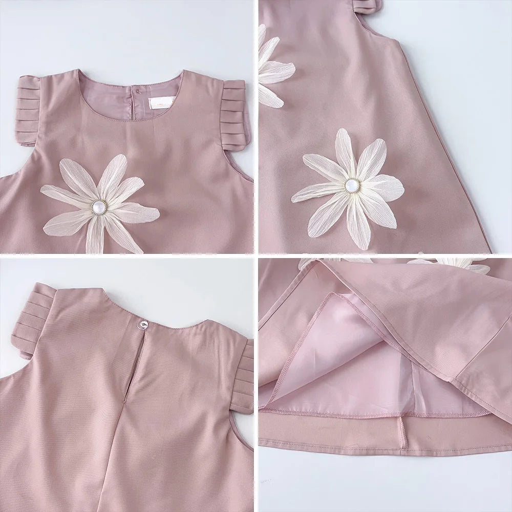 3D Flower Design Kids Girls Summer Party Dresses childrensterritory