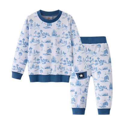Baby and Kids Printed French Toile Cozy Pajamas and Footies childrensterritory