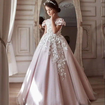 Backless First Communion Luxury Flower Girl Dress