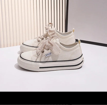 Little Boys Girls Jelly Color Canvas Lace Up Flats Shoes childrensterritory