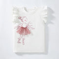 Little Girls Various Cartoon Print Summer Cotton Tops childrensterritory