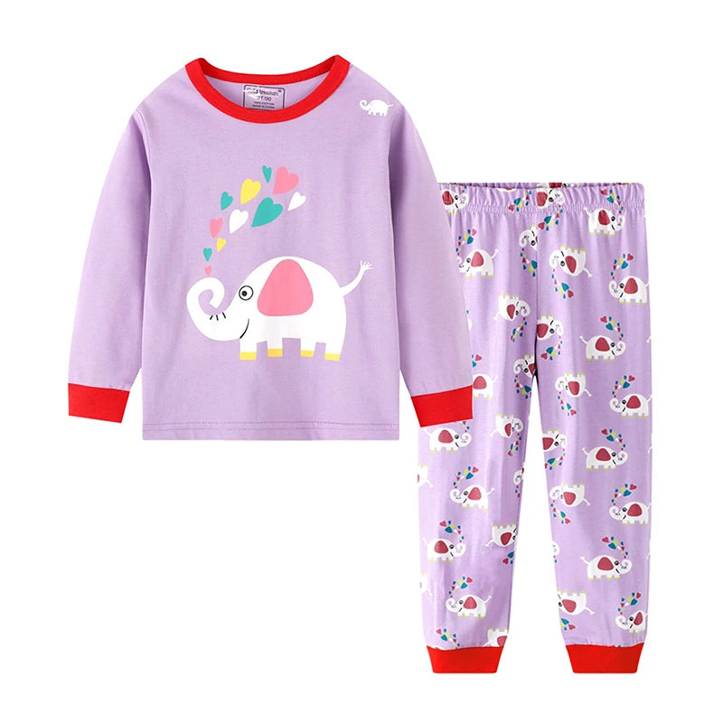 Long-Sleeved Cartoon Print Autumn Kids Clothing Set
