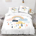 Rainbow Print Lovely Duvet Cover Pillowcase Kids Bedding Set