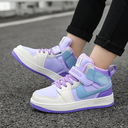 Warm Plush High-Top Kids Sports Sneakers childrensterritory