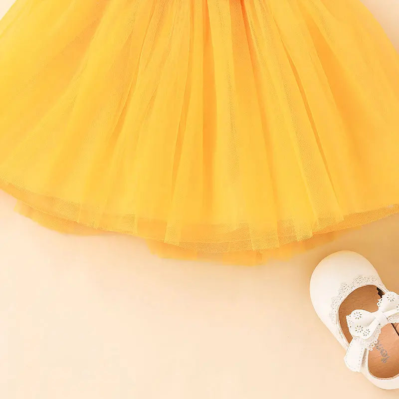 Infant Girls Floral Short Sleeve Gauze Dress