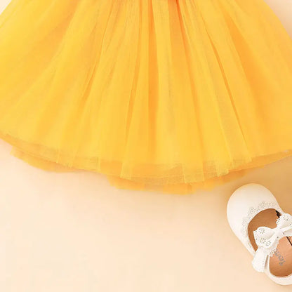 Infant Girls Floral Short Sleeve Gauze Dress