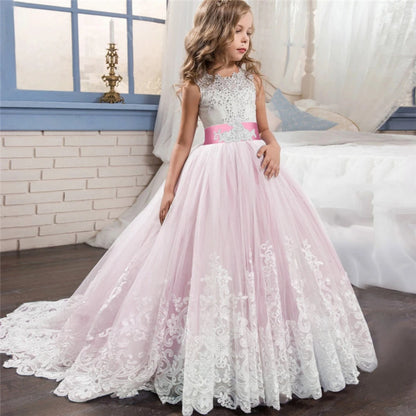 Long Bridesmaid Kids Dresses For Girls/Princess Dresses