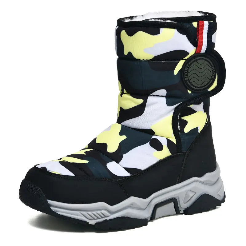 Kids Girls Boys Plush Waterproof Warm Snow Boots childrensterritory