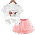 Kids Girls Marie Cat Design Summer T-shirt & Tutu Skirt Set childrensterritory