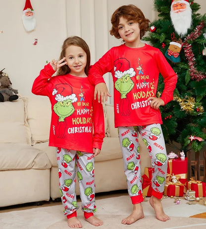 GRC Cartoon Print Matching Christmas Family Pajamas childrensterritory