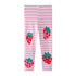 Girls Strawberry Print Striped Cotton Leggings childrensterritory
