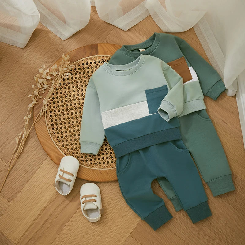 2PCS Warm Sweatshirts and Long Pants Baby Tracksuit childrensterritory