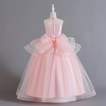 Sleeveless Flower Embroidery Princess Dresses For Girls childrensterritory