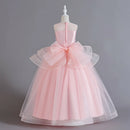 Sleeveless Flower Embroidery Princess Dresses For Girls childrensterritory