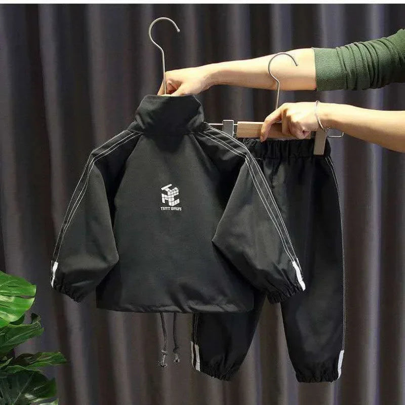 Baby Boys' Half-zip Sportswear Hoodie + Pants Set