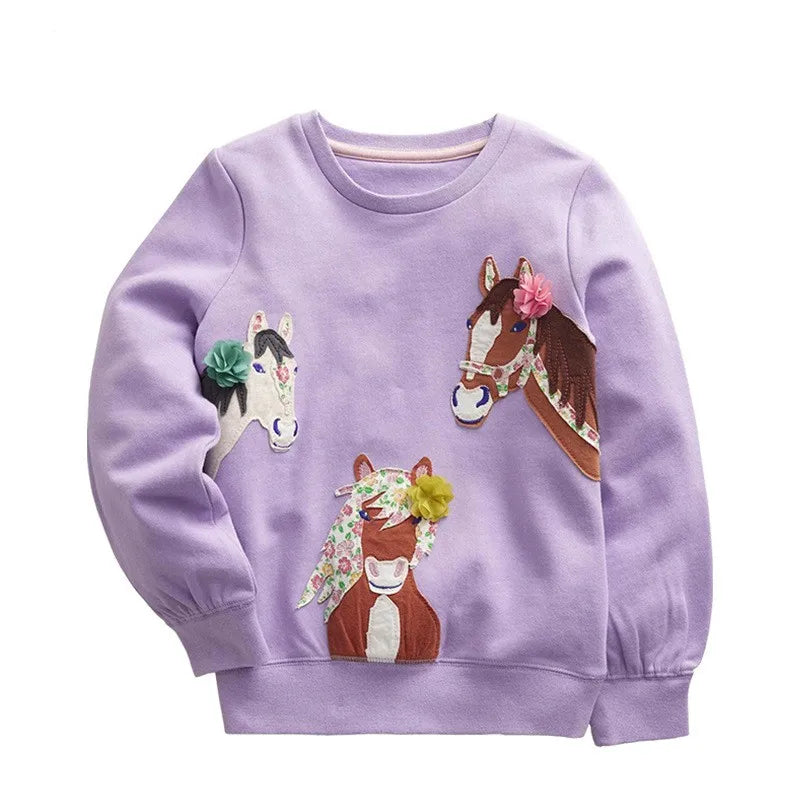 Kids' Long-Sleeved Animal Print Winter Sweatshirts