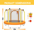 55'' Easy Assembly Kids Trampoline with Basketball Hoop childrensterritory