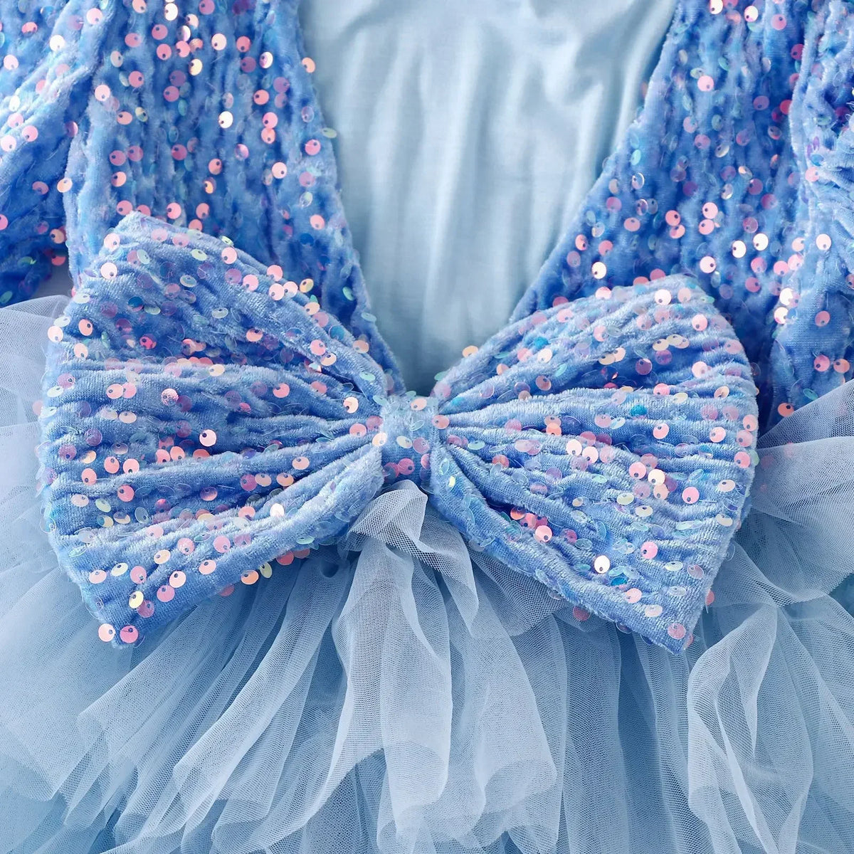 Kids Girls Sequined Layered Tulle Princess Party Dresses
