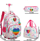 Kids 3pcs Rolling School Backpack Set with Lunch Bag and Pencil Case childrensterritory